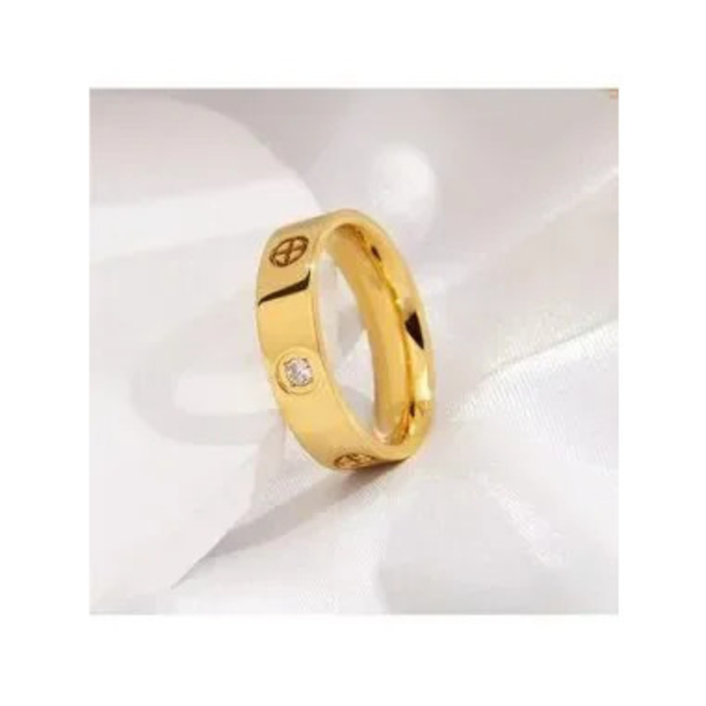 Gold 18k Gold Plated Titatium CZ Ring - Picture 1 of 3
